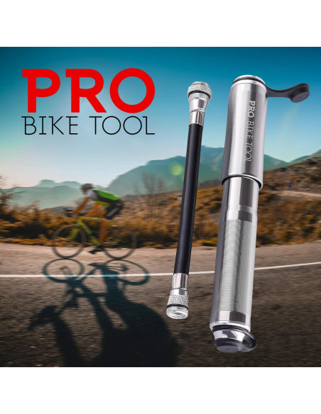 Bomba de Bicicleta Mini Pro Bike Tool con Manómetro 100 PSI