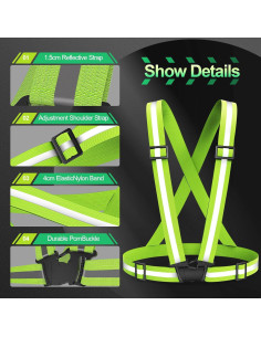 Chaleco Reflectante Ghzaocu Ajustable para Correr y Ciclismo 2