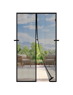 MAGZO Cortina de Malla Magnética 91 x 208 cm, Negra