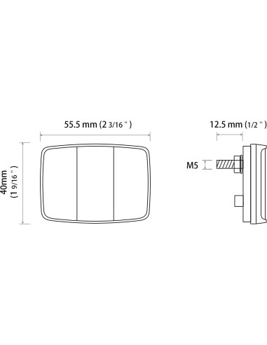 Reflector Frontal de Bicicleta MFC PRO Blanco 7.9x7.6cm