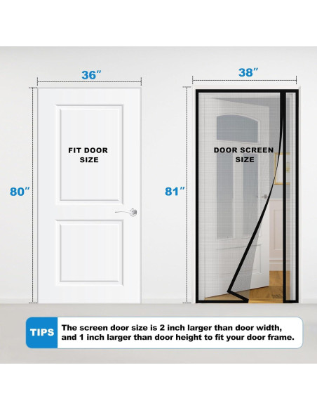 Puerta de Pantalla Magnética HOMWMPA 36x80 cm Gris