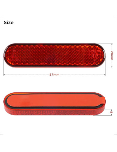Reflectores Rojos Autoadhesivos Evermotor 8.7 cm para Motocicleta