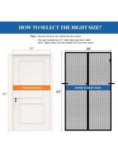 MAGZO Cortina de Malla Magnética 91 x 208 cm, Negra 2
