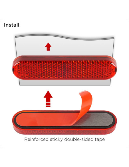 Reflectores Rojos Autoadhesivos Evermotor 8.7 cm para Motocicleta