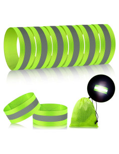 8 Bandas Reflectantes Sumind para Correr y Ciclismo Verde
