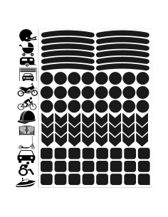 84 Calcomanías Reflectantes SkinoEu para Bicicleta y Moto