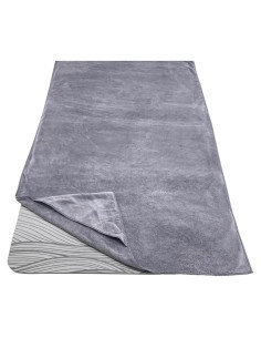 Toalla de Yoga JBM 183x66 cm Antideslizante Microfibra Gris