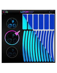 Calcomanías Reflectantes LOOM para Bicicletas 18pc Azul