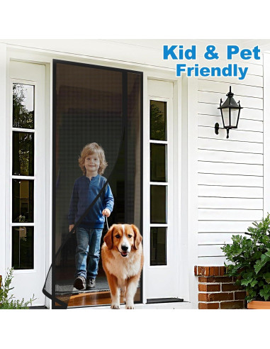 Puerta de Pantalla Magnética HOMWMPA 36x80 cm Gris