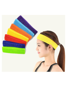 Cintas deportivas para la cabeza HLCM - 7 bandas de algodón antideslizantes