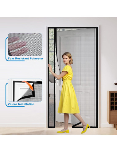 Puerta de Pantalla Magnética HOMWMPA 36x80 cm Gris