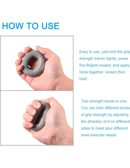 Fortalecedor de Agarre de Mano uxcell 50-60 Lbs Silicona Gris