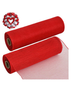 Cinta Decorativa de Malla Roja TONIFUL 10 cm x 6 m 2 Rollos