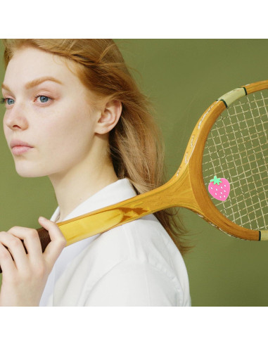 Amortiguador de Choque para Raqueta de Tenis YARNOW Fresa Rosa