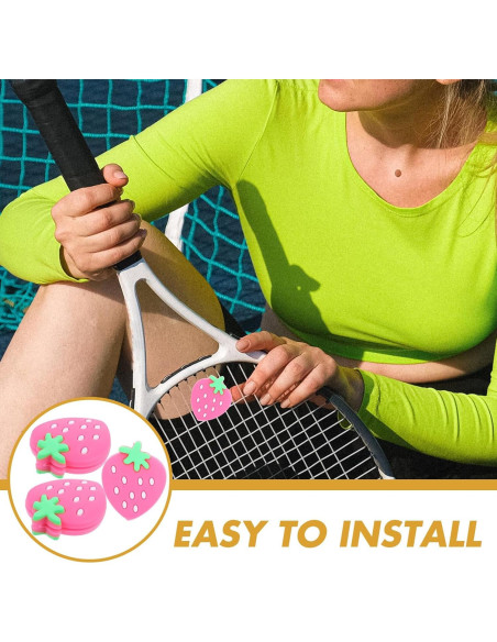Amortiguador de Choque para Raqueta de Tenis YARNOW Fresa Rosa