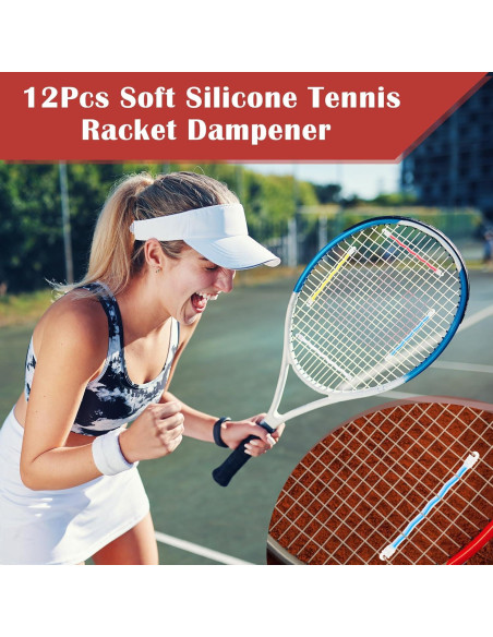 12 Amortiguadores de Raqueta de Tenis Bettoor Silicona