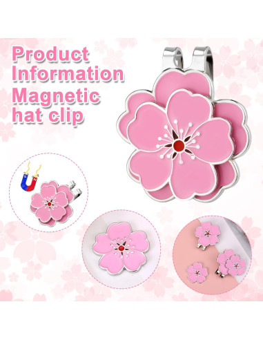 Juego de 2 Clips Magnéticos para Gorra de Golf Gosknor Rosa
