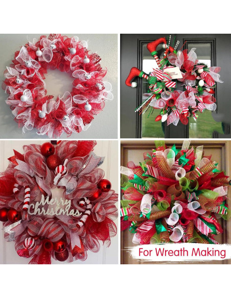 Cinta Decorativa de Malla Roja TONIFUL 10 cm x 6 m 2 Rollos