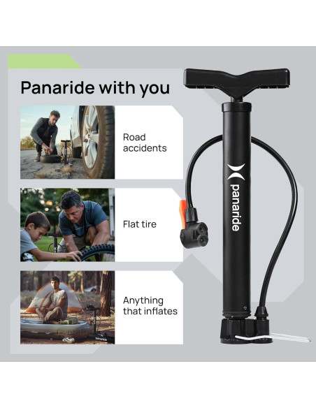 Bomba de Bicicleta de Pie Panaride - Inflador 120 PSI