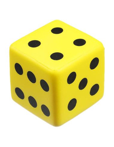 Dado de Esponja PU Amarillo 8cm - Juego y Educación
