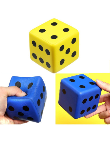 Dado de Esponja PU Amarillo 8cm - Juego y Educación