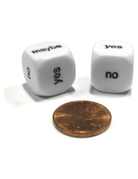 Juego de 2 Dados de Decisiones 16mm Koplow - Sí, No, Quizás