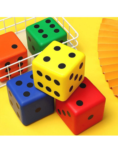 Dado de Esponja PU Amarillo 8cm - Juego y Educación