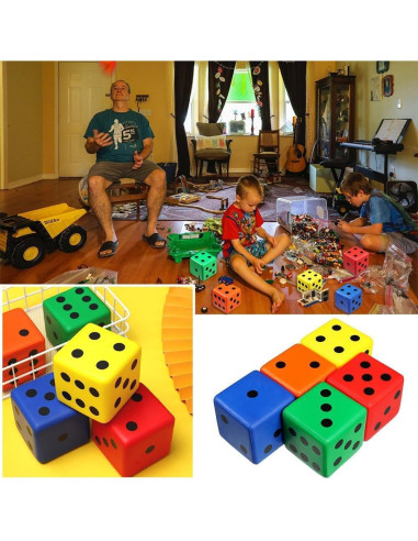 Dado de Esponja PU Amarillo 8cm - Juego y Educación