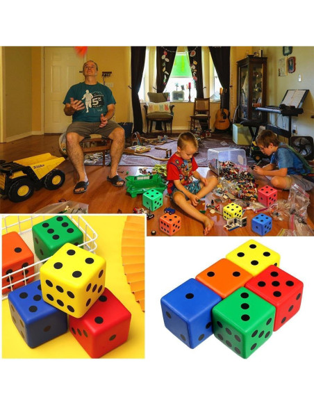 Dado de Esponja PU Amarillo 8cm - Juego y Educación