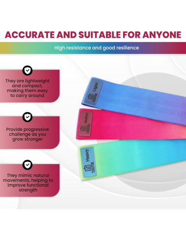 Bandas de Resistencia TUUTIE - 3 Niveles para Ejercicio