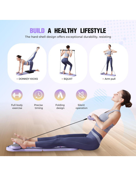 Reformer de Pilates Mosdos US123 Plegable 7 en 1 para Entrenamiento