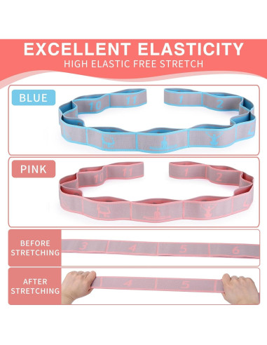 Correa de Estiramiento de Yoga CEILIWEN 11 Bucles Elástica