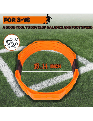 Anillos de Agilidad Hikeen Set de 6 Octagonales 43 cm