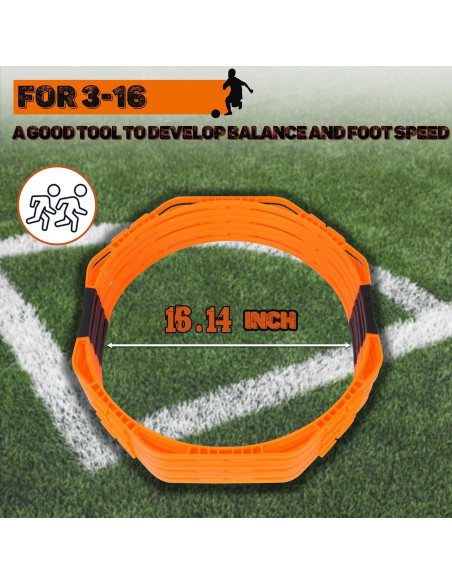 Anillos de Agilidad Hikeen Set de 6 Octagonales 43 cm