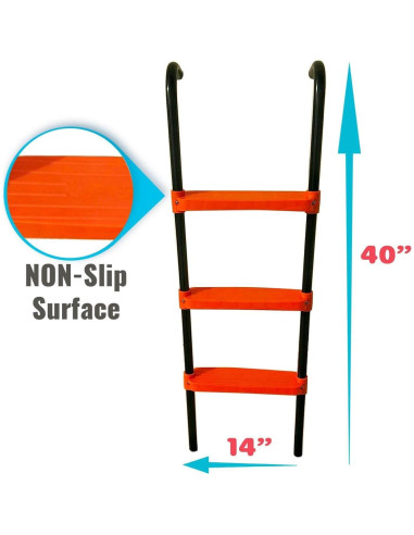 Escalera de Trampolín N1Fit 3 Pasos 101.6cm Antideslizante