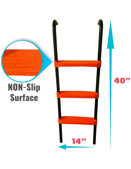 Escalera de Trampolín N1Fit 3 Pasos 101.6cm Antideslizante