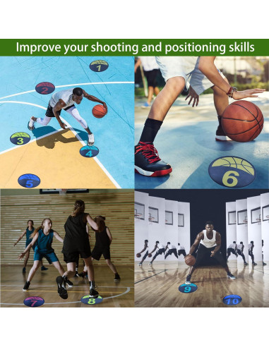 Marcadores de Entrenamiento de Baloncesto Nuburbur 10 Pcs 22.86 cm