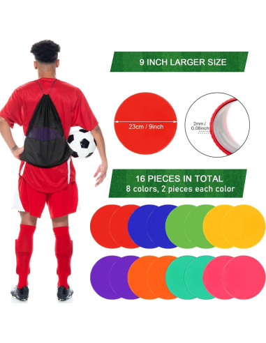 Marcadores de Piso Antideslizantes TuXHui 22.86 cm 16 Puntos Colores