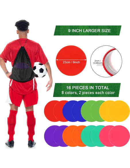 Marcadores de Piso Antideslizantes TuXHui 22.86 cm 16 Puntos Colores