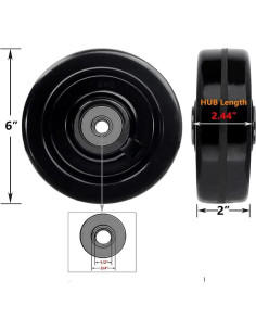Rueda Fenólica 6" Genérico 1200 kg Rodamiento 1/2" 2