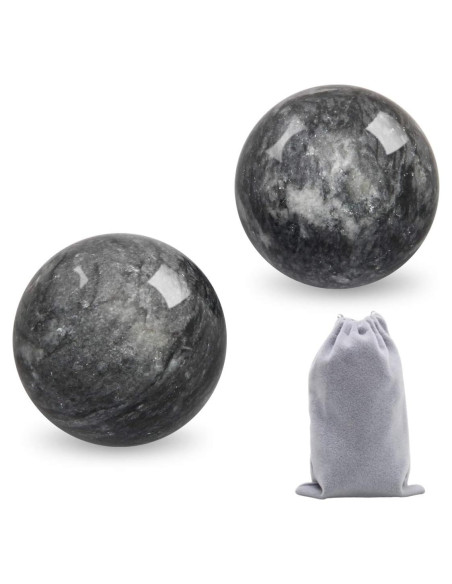 Bolas de Baoding de Mármol Coolrunner 5cm Gris Oscuro