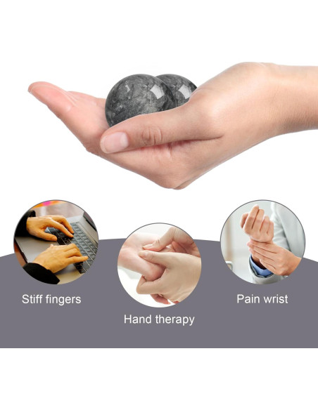 Bolas de Baoding de Mármol Coolrunner 5cm Gris Oscuro