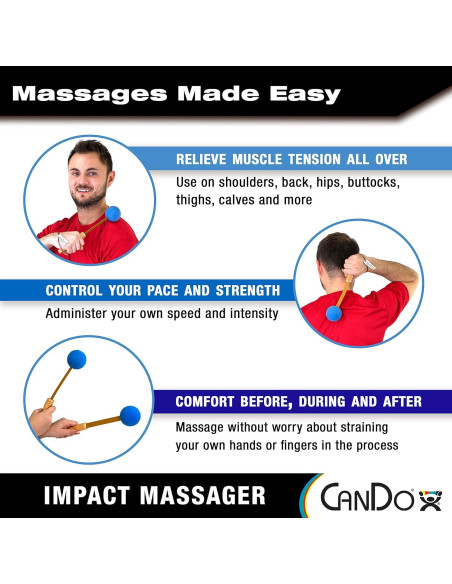 Masajeadores de Percusión CanDo - Paquete de 2, Azul