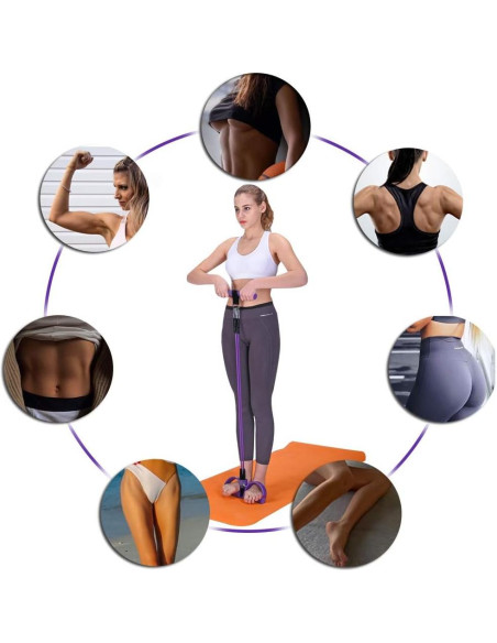 Banda de Resistencia de Pedal Sanmily 4 Tubos Antideslizante