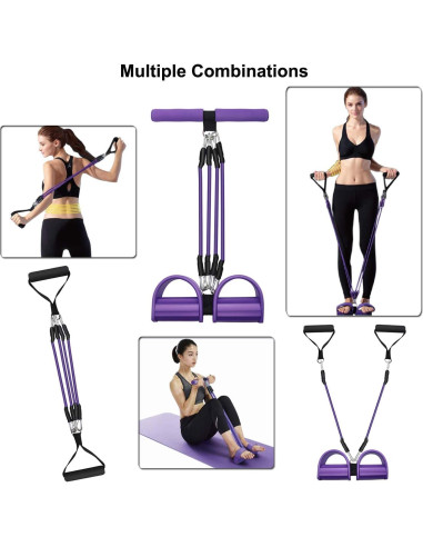 Banda de Resistencia de Pedal Sanmily 4 Tubos Antideslizante