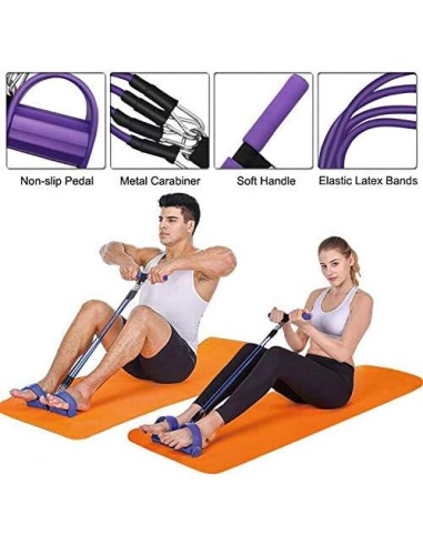 Banda de Resistencia de Pedal Sanmily 4 Tubos Antideslizante