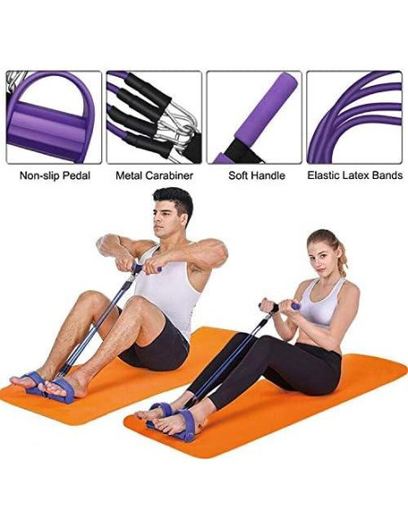 Banda de Resistencia de Pedal Sanmily 4 Tubos Antideslizante