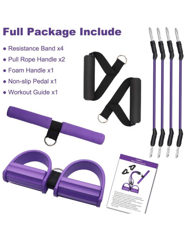 Banda de Resistencia de Pedal Sanmily 4 Tubos Antideslizante