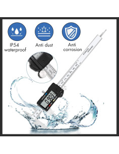 Calibrador Digital Electrónico 150 mm Acero Inoxidable LCD 2