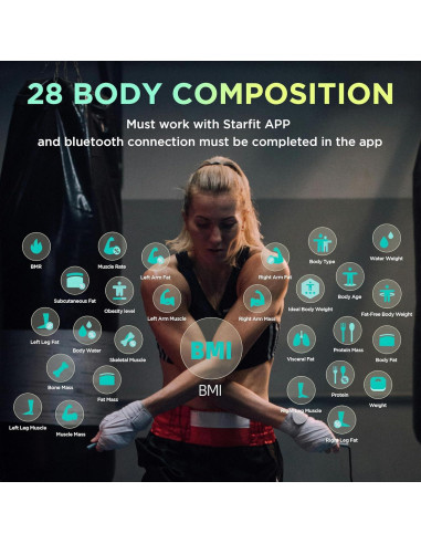 Báscula Inteligente Runstar FG2202LB 28 Métricas Digital